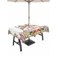 thumbnail image 1 of Happy Eatser Outdoor Tablecloth - 54x80 Inch Rectangle Dining Table Cover, Colorful Bunny Eggs Rustic Flowers Botanical Waterproof Outdoor Table Cloth with Umbrella Hole & Zipper for Picnic/Patio, 1 of 7