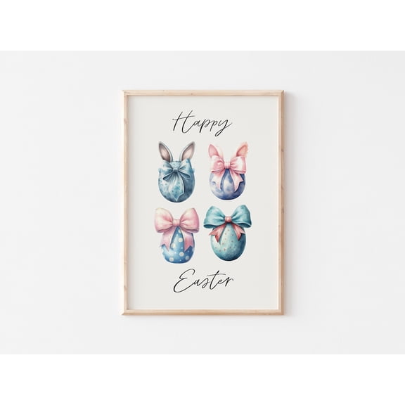 Happy Egg Poster, Colorful Spring Wall Art