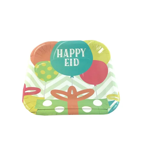 Happy Eid Party Dessert Plates Islamic Muslim Holiday Decoration (Pack Of 10)