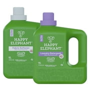 Happy Elephant Laundry Bundle - Laundry Detergent & Fabric Softener - White Tea and Fig (2 x 64 fl oz)