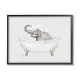 thumbnail image 1 of Happy Elephant Splashing Bathtub Animals & Insects Graphic Art Black Framed Art Print Wall Art, 1 of 7