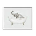 thumbnail image 1 of Happy Elephant Splashing Bathtub Animals & Insects Graphic Art White Framed Art Print Wall Art, 1 of 7