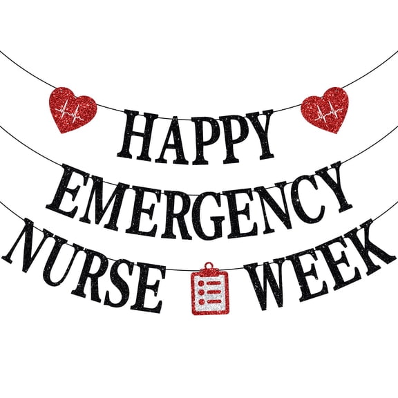 Happy Emergency Nurse Week Banner, Happy ER Nurse Week, Nurses Appreciation Sign, Emergency Room Nurses Week Party Decorations