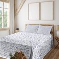 thumbnail image 1 of Ambesonne Happy Emoji Fitted & Top Sheet Set with Shams, Funny Round Faces Print, Ceil Blue and Pale Grey, 1 of 5