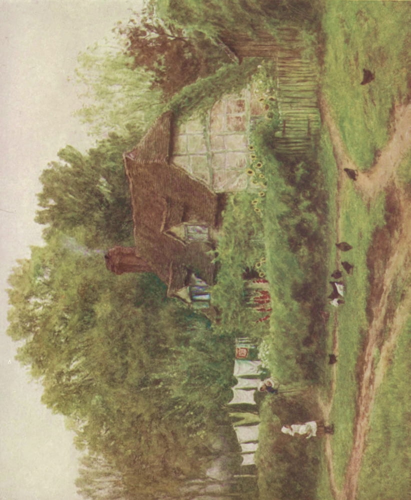 Happy England 1904 A cottage at Hambledon Hants Canvas Art - Helen Allingham (24 x 36)
