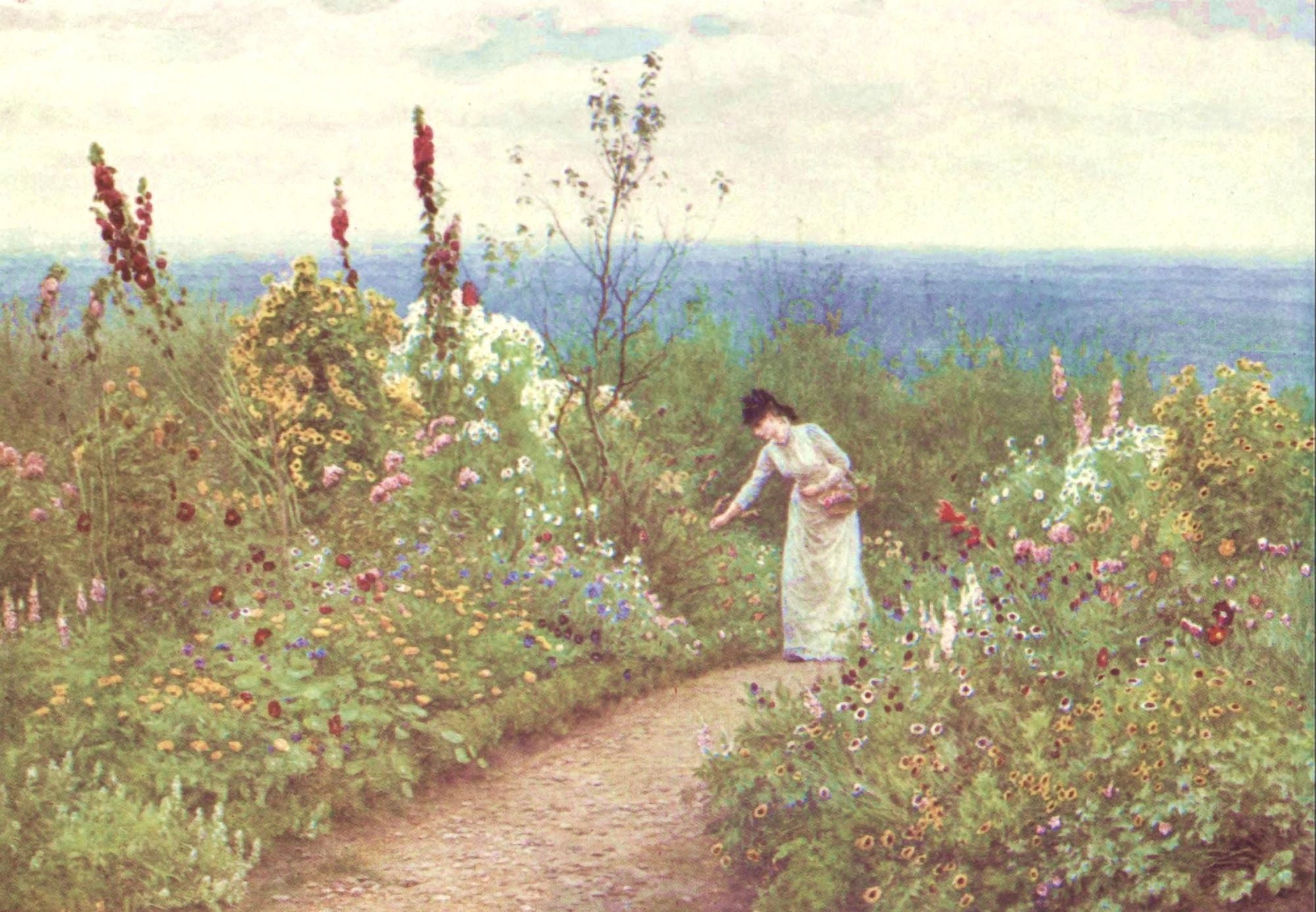 Happy England 1904 Aldworth in October Canvas Art - Helen Allingham (18 x 24)