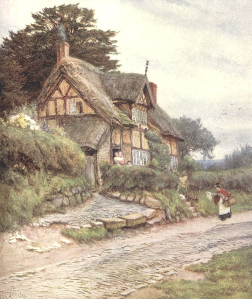 Happy England 1904 Cheshire Cottage Alderley Edge Canvas Art - Helen Allingham (18 x 24)