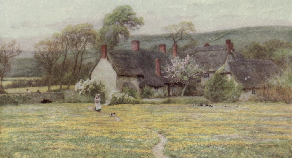 Happy England 1904 Dukes Cottage Burton Canvas Art - Helen Allingham (18 x 24)