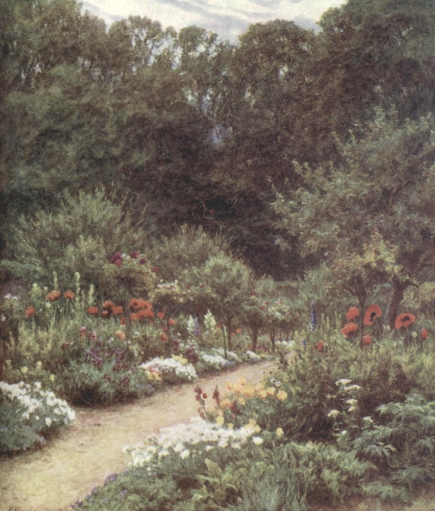 Happy England 1904 Farringford kitchen-garden Canvas Art - Helen Allingham (24 x 36)
