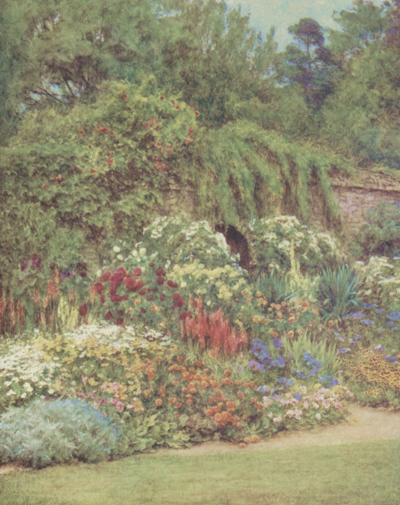 Happy England 1904 Herbaceous Border Canvas Art - Helen Allingham (24 x 36)