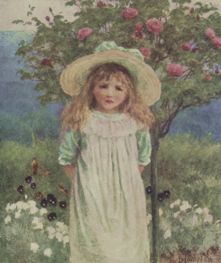 Happy England 1904 In the Farmhouse garden Canvas Art - Helen Allingham (18 x 24)