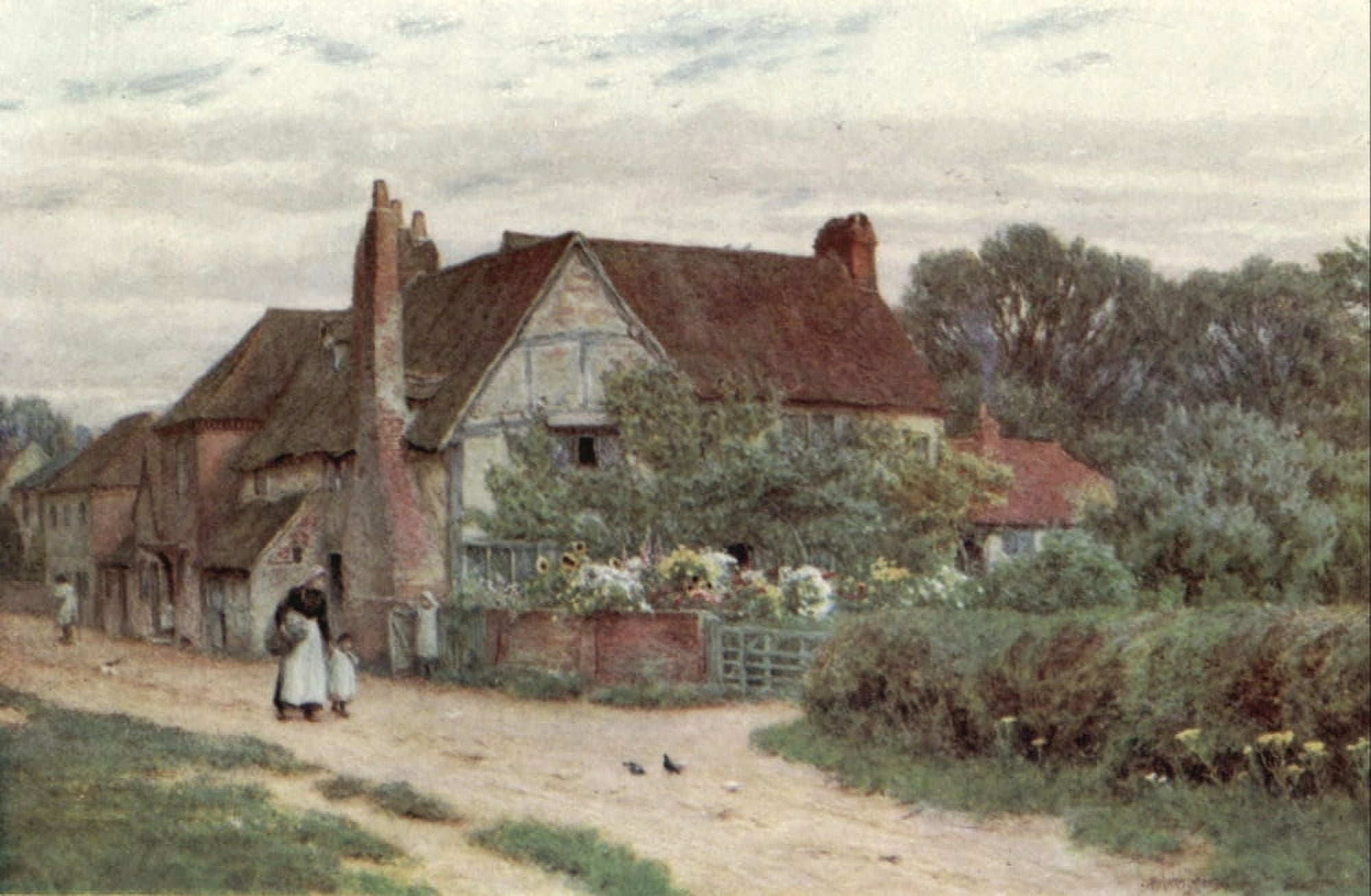 Happy England 1904 Miltons Hse Chalfont St Giles Canvas Art - H Allingham (24 x 36)