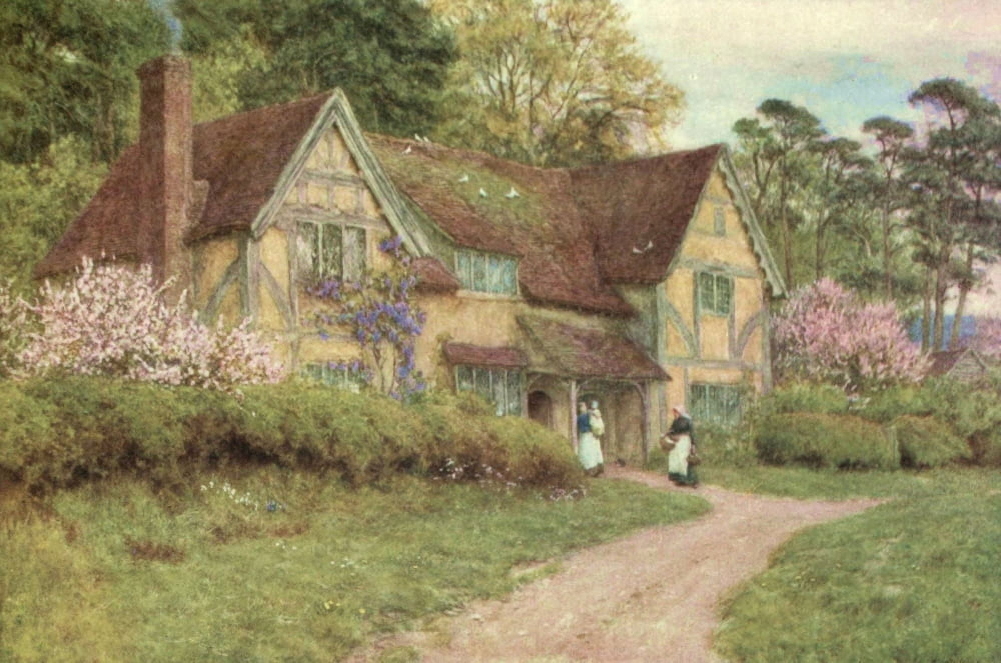 Happy England 1904 Old Buckinghamshire house Canvas Art - Helen Allingham (18 x 24)