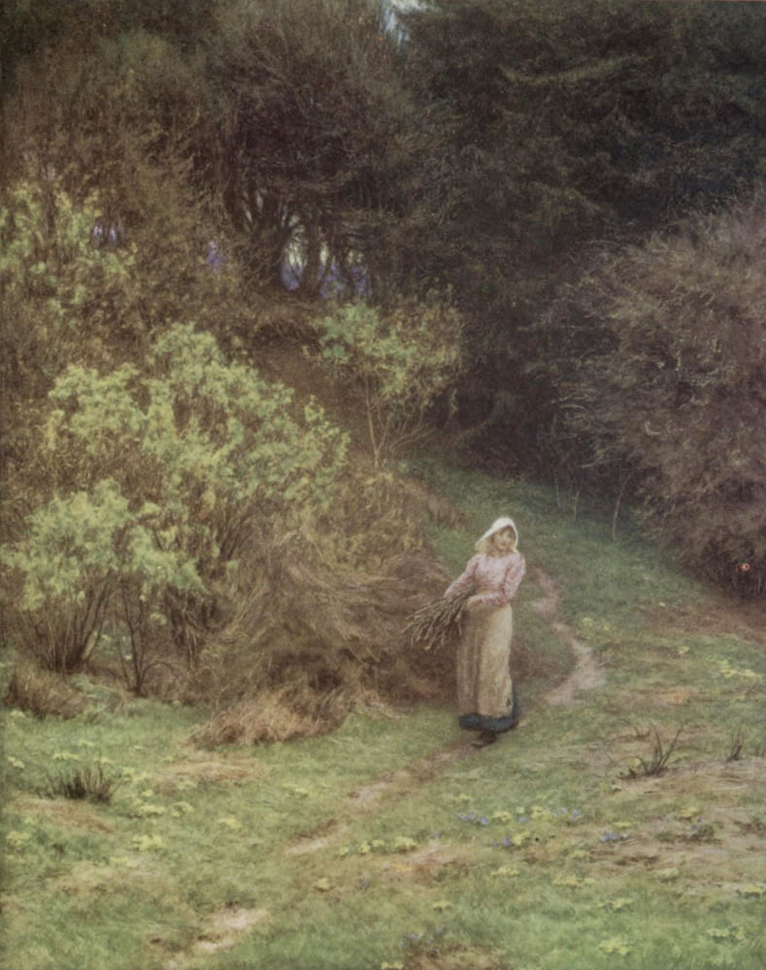 Happy England 1904 Spring on Kentish Downs Canvas Art - Helen Allingham (18 x 24)