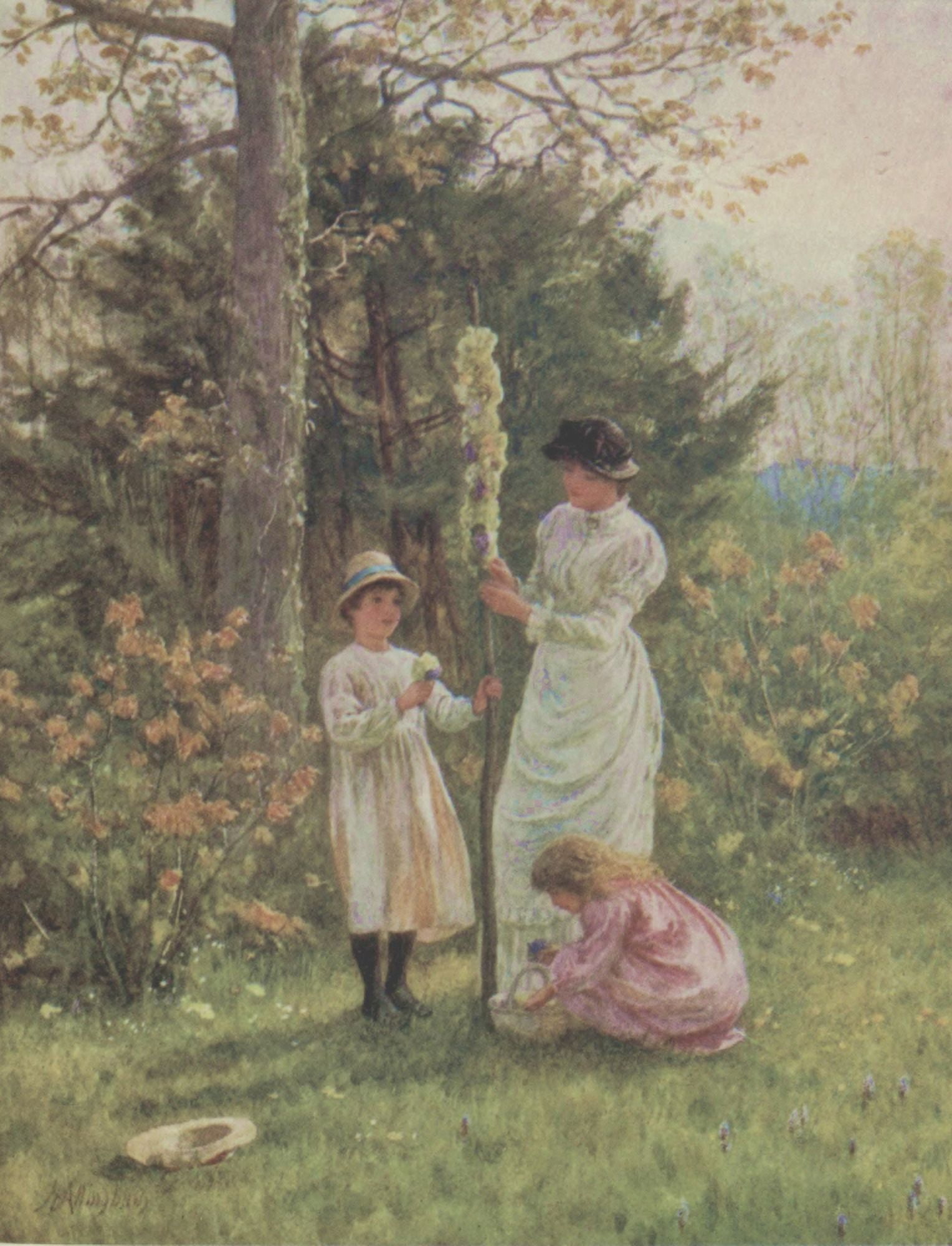 Happy England 1904 The Childrens Maypole Canvas Art - Helen Allingham (18 x 24)