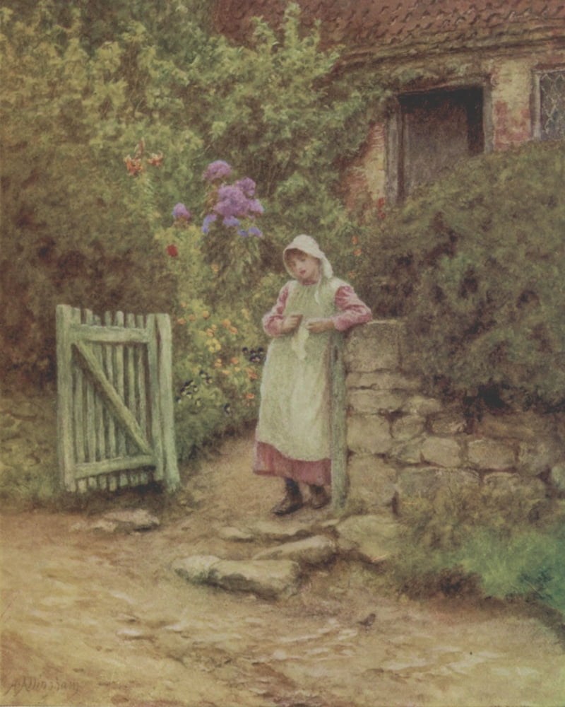 Happy England 1904 The Robin Canvas Art - Helen Allingham (18 x 24)