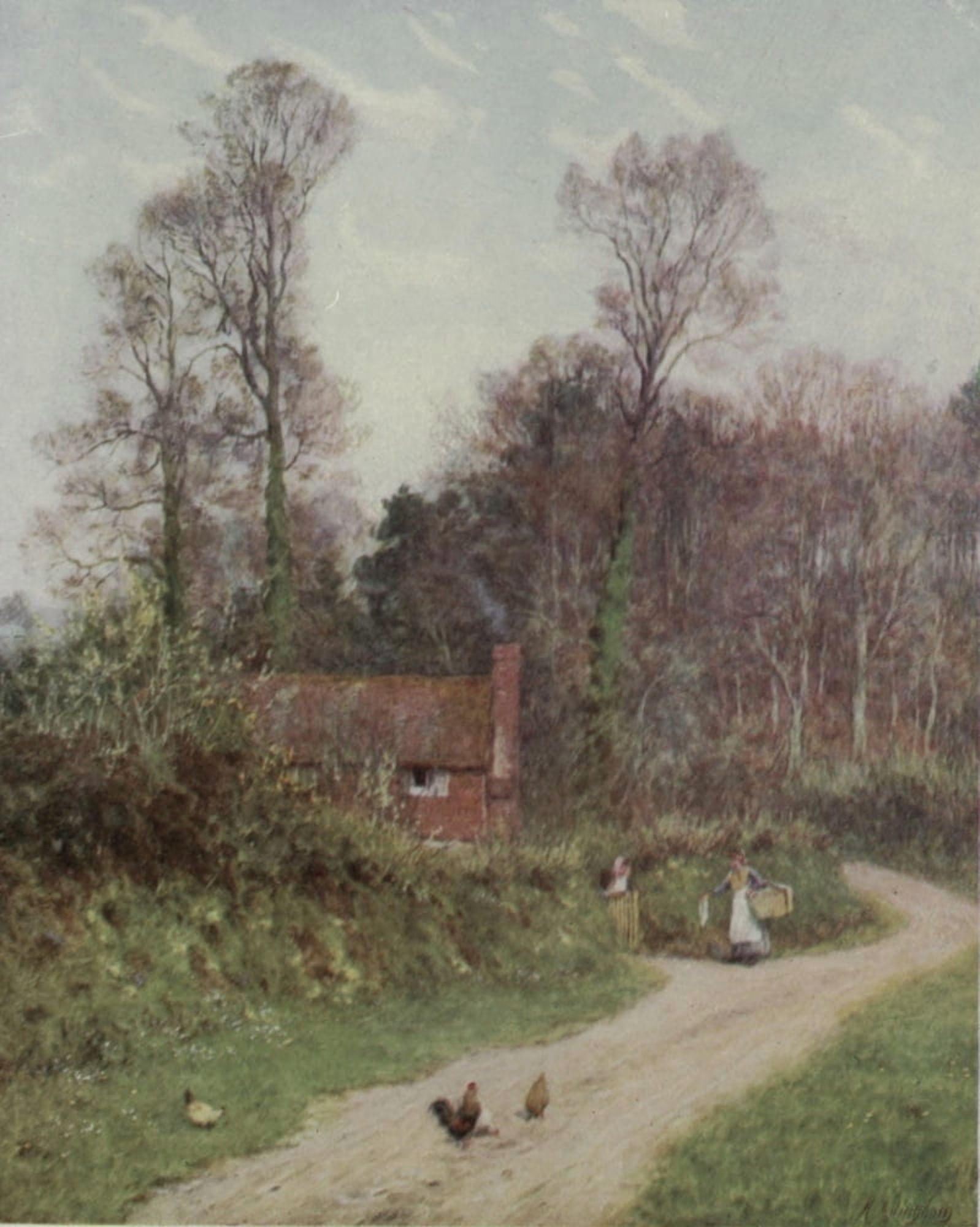 Happy England 1904 Witley Lane Surrey Canvas Art - Helen Allingham (18 x 24)