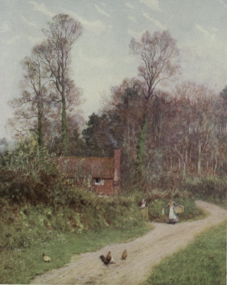 Happy England 1904 Witley Lane Surrey Canvas Art - Helen Allingham (24 x 36)