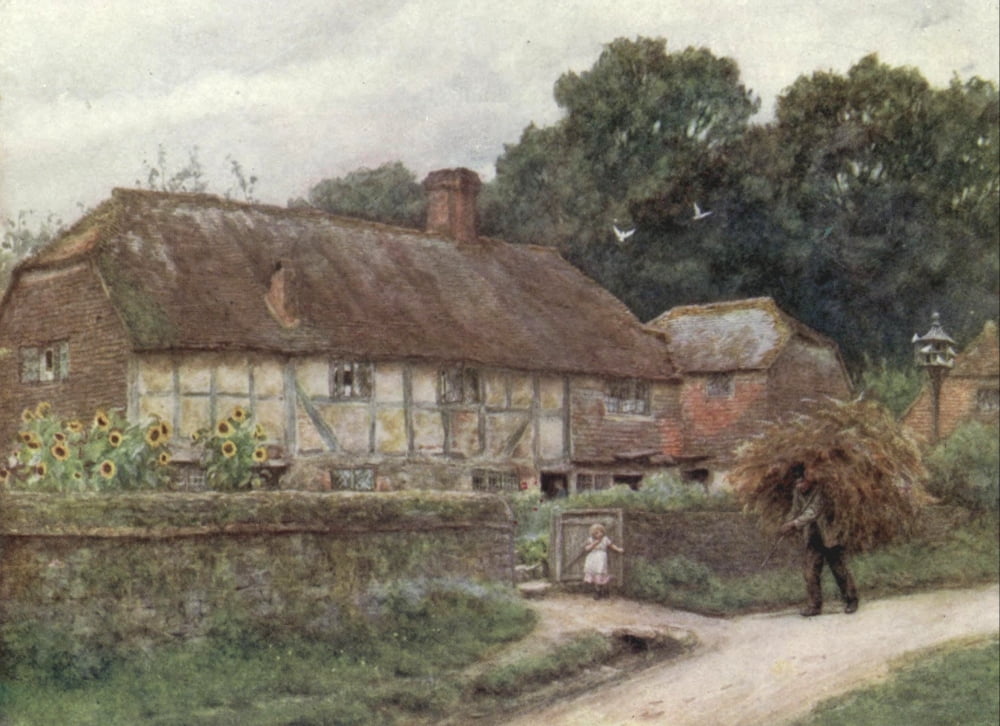 Happy England 1904 Witley Village Canvas Art - Helen Allingham (24 x 36)