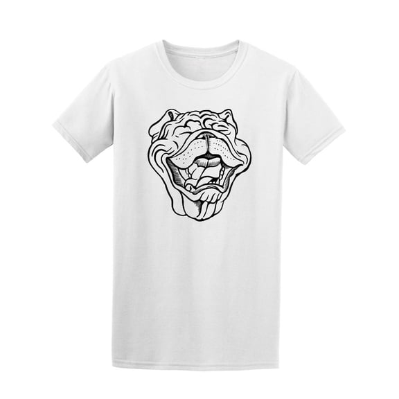Happy English Bulldog Sketch T-Shirt Men -Image by Shutterstock, Male x-Large