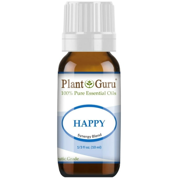 Happy Essential Oil Blend 10 ml 100% Pure, Undiluted, Therapeutic Grade. (Blend Of: Pink Grapefruit, Lemon, Cassia, Ginger, Peppermint)