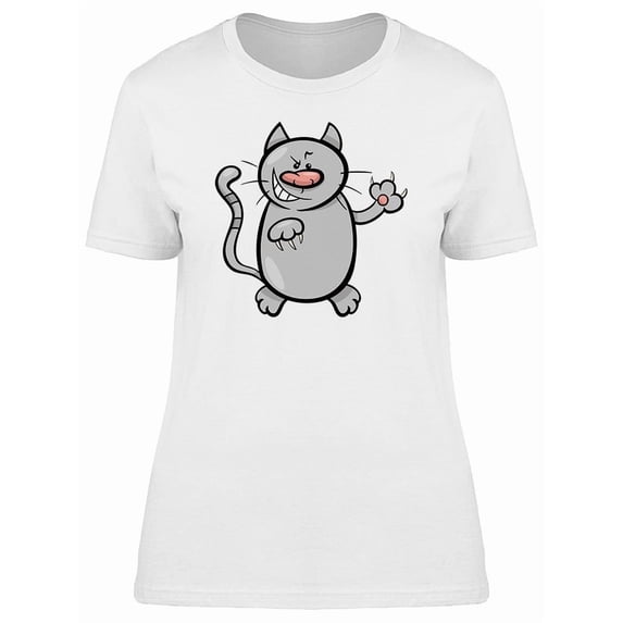 Happy Evil Kitten Cartoon Tee Women's -Image by Shutterstock