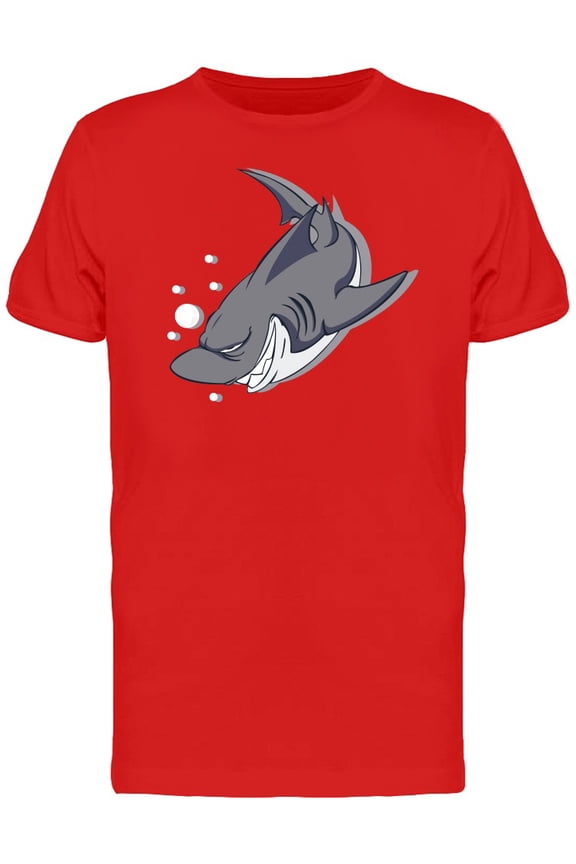 Happy Evil Shark Cartoon Tee Men's -Image by Shutterstock