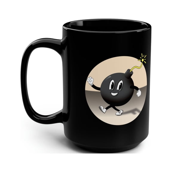 Happy F -Bomb Black Mug, 15oz