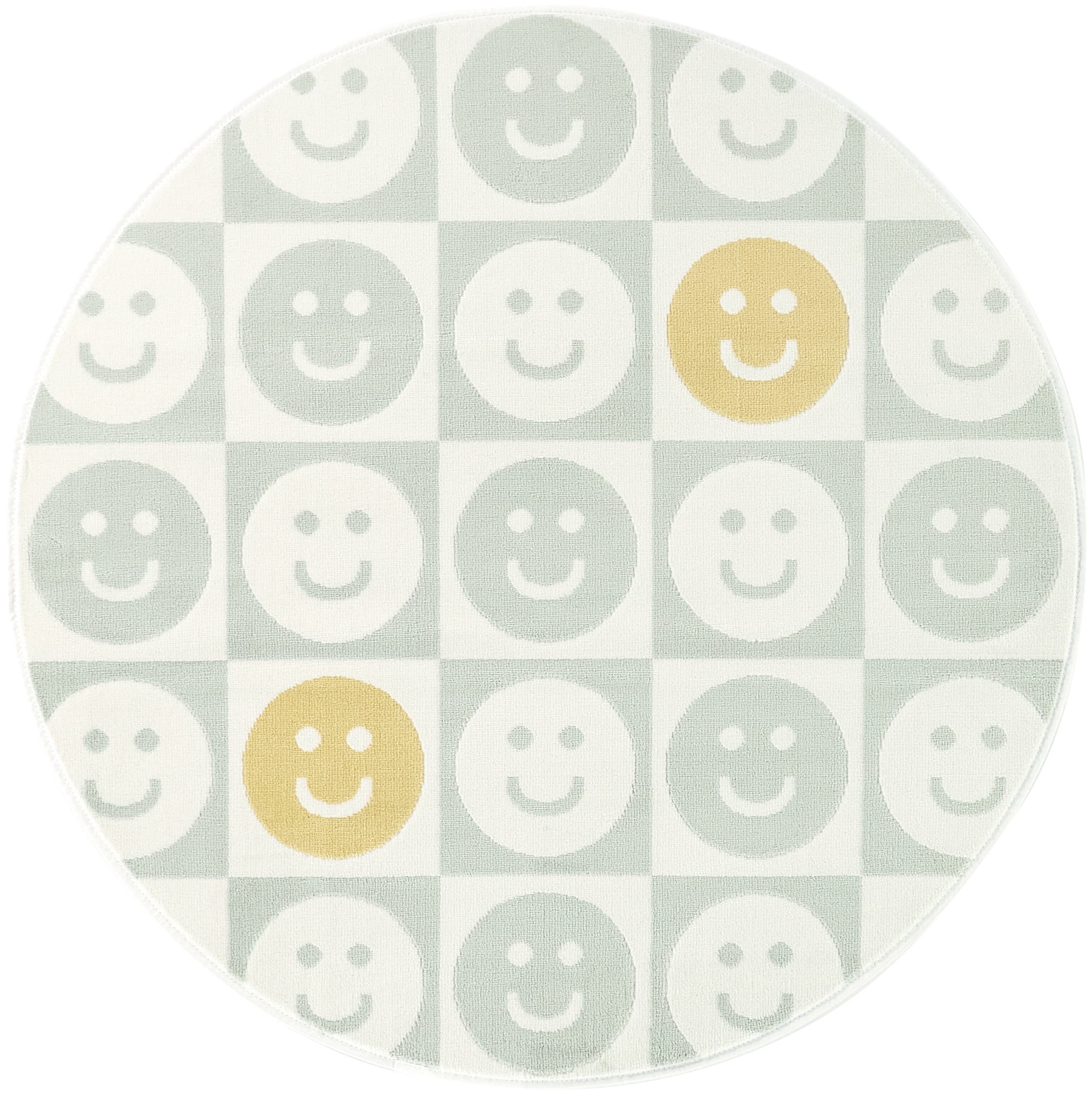 Mainstays Checkered Happy Face Youth Indoor Rug, 4x4