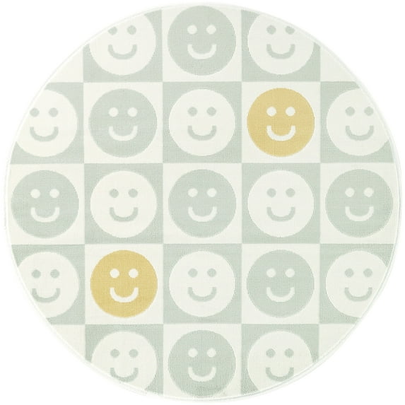 Mainstays Checkered Happy Face Youth Indoor Rug, 4x4