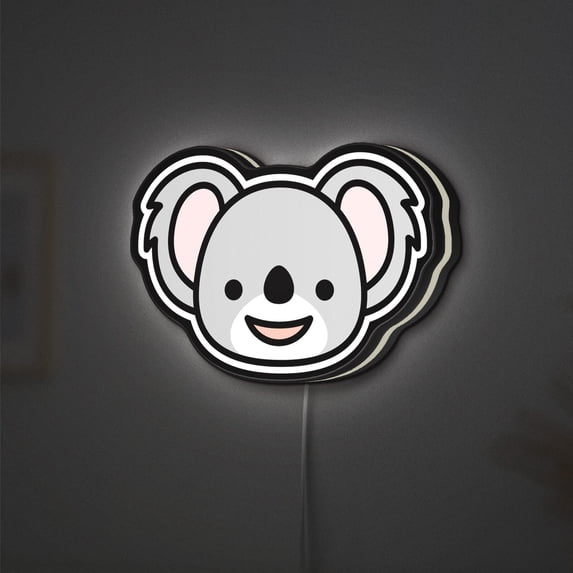 Happy Face Koala 3D Novelty Light Box, Cute Koala Lamp Decor with Tongue Out Expression for Fun Rooms and Playful Gifts (Height 8 inch, 20cm)