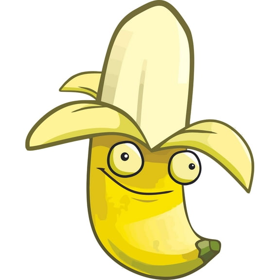 Happy Face Smile Banana Peel Wall Decals for Bedroom or Windows Bananas Fruit Smile Face Happy Children Baby Vinyls Design Kids Kid Vinyl Art Decor Decal Walls Sticker Rooms Size (30x15 inch)