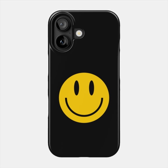 Happy Face Yellow Smiley Emoji Retro Graphic Case for Apple iPhone 11 to 17