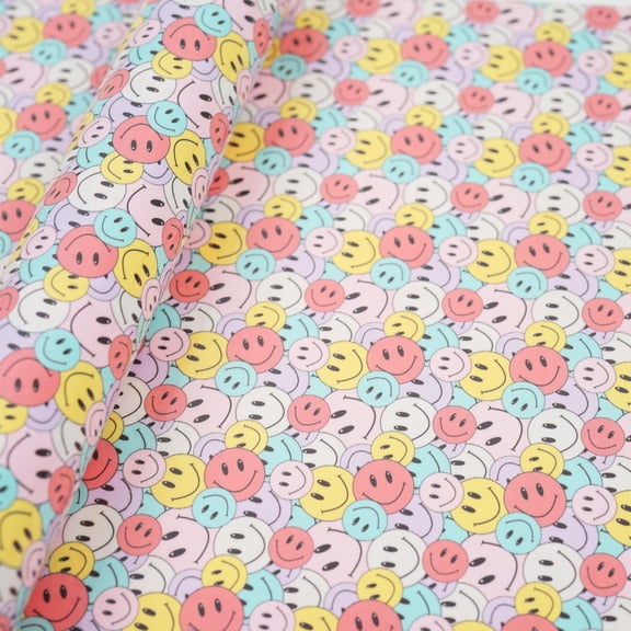 Make Market Happy Faces Heat Transfer Vinyl - 12" x 24" Sheets for Iron-On Apparel & Accessories, Compatible with Most Cutting Machines, Lead & Phthalate Free, 12 Pack