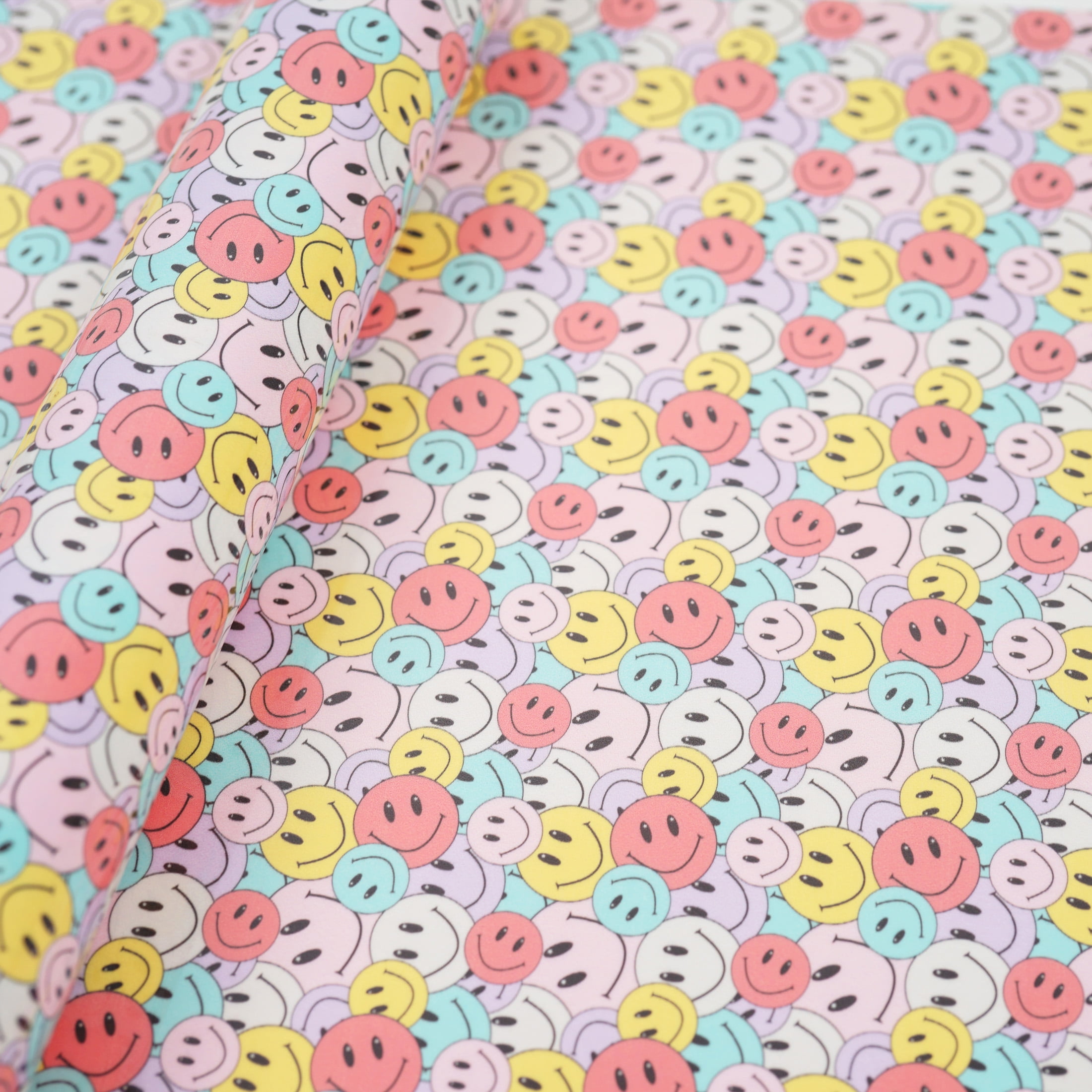 Make Market Happy Faces Heat Transfer Vinyl - 12" x 24" Sheets for Iron-On Apparel & Accessories, Compatible with Most Cutting Machines, Lead & Phthalate Free, 12 Pack