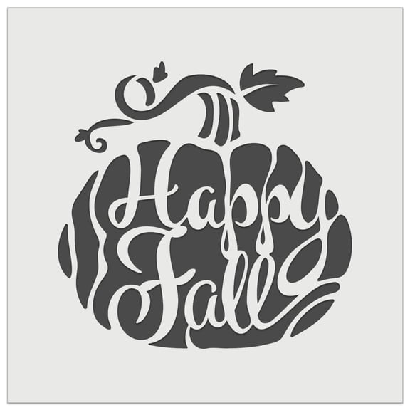 Happy Fall Autumn Harvest Pumpkin with Vine DIY Cookie Wall Craft Stencil - 9.0 Inch