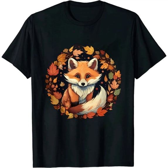 Happy Fall Autumn Naturecore Cute Fox Autumn Thanksgiving T-Shirt 0360