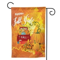 Happy Fall Autumn Pumpkin Garden Flag 12.5"X18" Outdoor Indoor Garden Decor Porch Banner Sign With Grommets Uv Fade Resistant