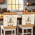 thumbnail image 1 of Happy Fall Chair Covers Set of 8 Y'all Gnome with Maple Leaves Hats Buffalo Plaid Border Chair Back Covers Stretch Removable Washable Slipcovers Protector for Dining Room Kitchen Party Decor, 1 of 5