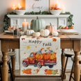 thumbnail image 1 of Happy Fall Cotton Linen Table Runner, Washable Table Runners for Kitchen, Dining Room, Holiday, Home Party Table Decor, 13x72 Inches, 1 of 9