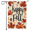 thumbnail image 1 of Happy Fall Garden Flags for Outside, 12x18 Inch Double Sided Polka Dots Maple Leaf Thanksgiving Garden Flag Small Burlap for Autumn Yard Rustic Farmhouse Outdoor Decoration, 1 of 6