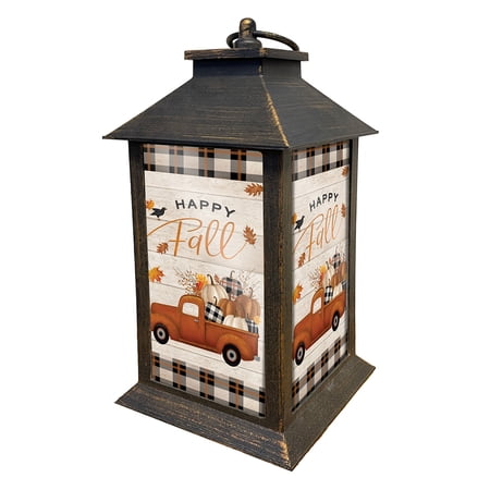 Briarwood Lane Lantern 13.5" x 5.5" x 5.5" Happy Fall Pickup Truck For Fall Lantern