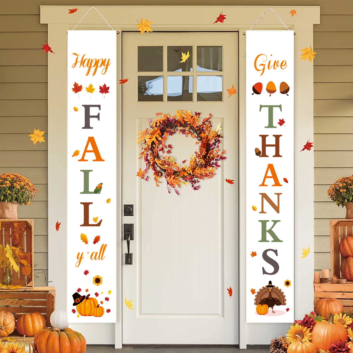 Happy Fall Porch Signs Fall Decorations for Home Outdoor Fall ...
