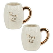 Happy Fall Pumpkin Ceramic Mug (Set Of 2)