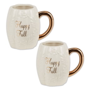 Happy Fall Pumpkin Ceramic Mug (Set Of 2)