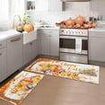 thumbnail image 1 of Happy Fall Pumpkin Decorative Kitchen Rugs Set of 2, Home Seasonal Fall Holiday Party Autumn Harvest Thanksgiving Kitchen Floor Mat 17"x47"+17"x30", 1 of 6