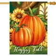 thumbnail image 1 of Happy Fall Pumpkin Farmhouse Decorative Flag Double Sided Harvest Sunflower Thanksgiving Day Outdoor Yard House Flag 28×40 inch, 1 of 6