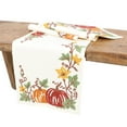 thumbnail image 1 of Happy Fall Pumpkins Crewel Embroidered Table Runner 16"x36", Cream 15"x90", 1 of 2