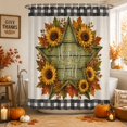 thumbnail image 1 of Happy Fall Shower Curtains for Bathroom, Maple Leaves Checked Thanksgiving Farmhouse Waterproof Fabric Shower Curtain, Decorative Bathroom Curtain for Bathtub, 36"x72", No Hooks Included, 1 of 9