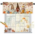 thumbnail image 1 of Happy Fall Valances Curtain Fall Gnome Kitchen Curtains Harvest Pumpkin Fall Kitchen Valances Autumn Maple Leaf Window Curtain Treatment Short Topper Curtains Autumn, Fall Seasonal Decor,54x18 inch, 1 of 1